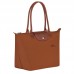 Longchamp Le Pliage Green M Tote Bag Recycled Canvas Cognac Women