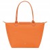 Longchamp Le Pliage Green M Tote Bag Recycled Canvas Orange Women