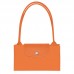 Longchamp Le Pliage Green M Tote Bag Recycled Canvas Orange Women
