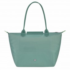 Longchamp Le Pliage Green M Tote Bag Recycled Canvas Lagoon Women