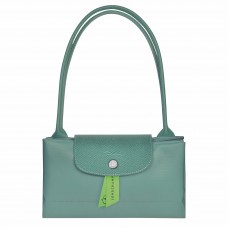 Longchamp Le Pliage Green M Tote Bag Recycled Canvas Lagoon Women