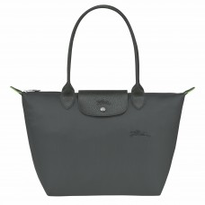 Longchamp Le Pliage Green M Tote Bag Recycled Canvas Graphite Women