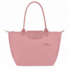 Longchamp Le Pliage Green M Tote Bag Recycled Canvas Petal Pink Women