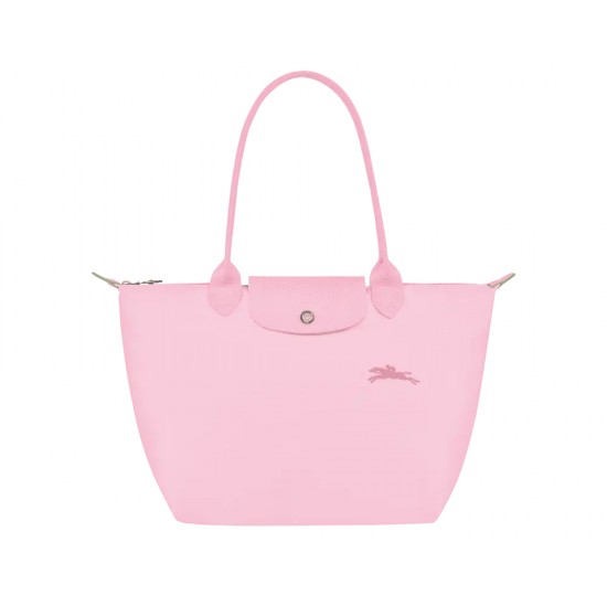 Longchamp Le Pliage Green M Tote Bag Recycled Canvas Pink Women