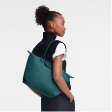 Longchamp Le Pliage Green M Tote Bag Recycled Canvas Peacock Women